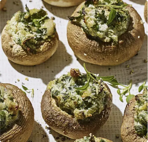 Pesto Stuffed Mushrooms (Vegan Friendly)