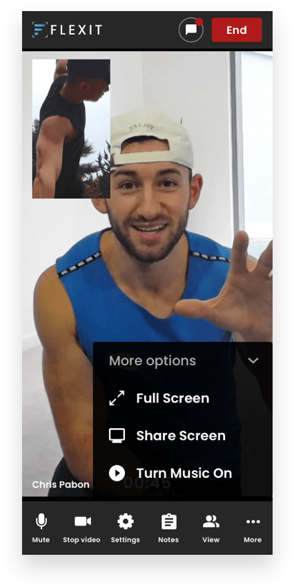 Sixth slide: The Echelon Coach app displaying the option to share music during a session.