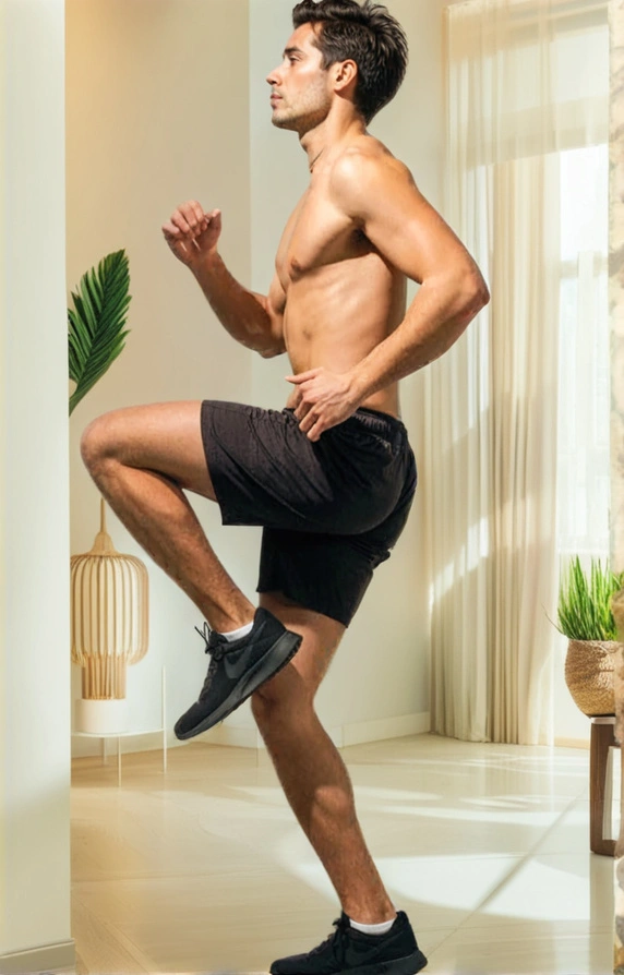 guy doing high knees